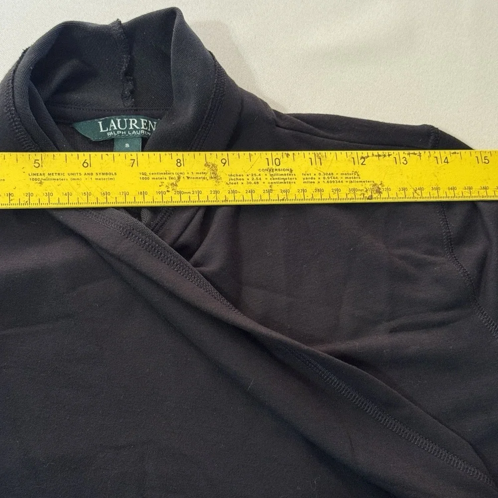 Lauren Ralph Lauren Women's Small‎ Open Front Cardigan Black Draped Lightweight
